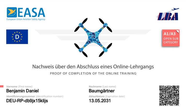 A1 / A3 – EU-Kompetenznachweis Der Nachweis über Abschluss des Online-Lehrgangs zum Erlangen des A1 / A3 – EU-Kompetenznachweis