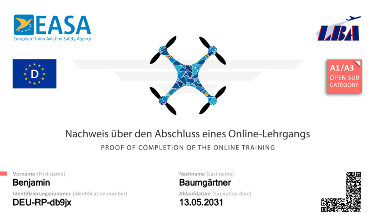 A1 / A3 – EU-Kompetenznachweis Der Nachweis über Abschluss des Online-Lehrgangs zum Erlangen des A1 / A3 – EU-Kompetenznachweis